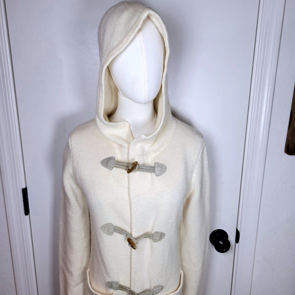 Theory Lambswool Toggle Coat Women's Small 100% Lambswool Cardigan Nautical - Picture 4 of 12